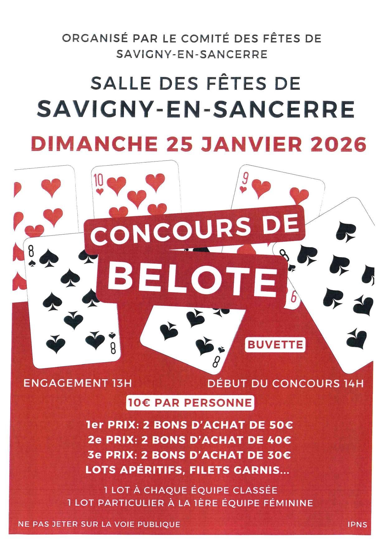Concours de belote comit&eacute; des f&ecirc;tes