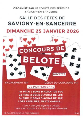 Concours de belote comité des fêtes