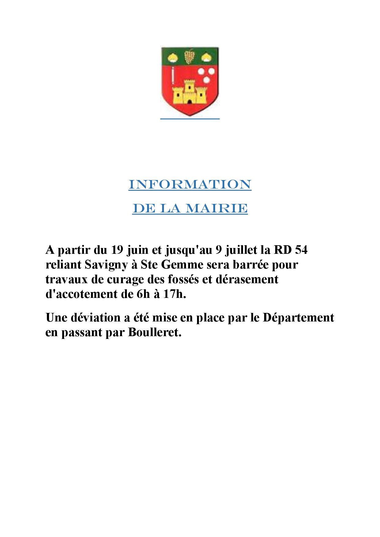 route barr&eacute;e