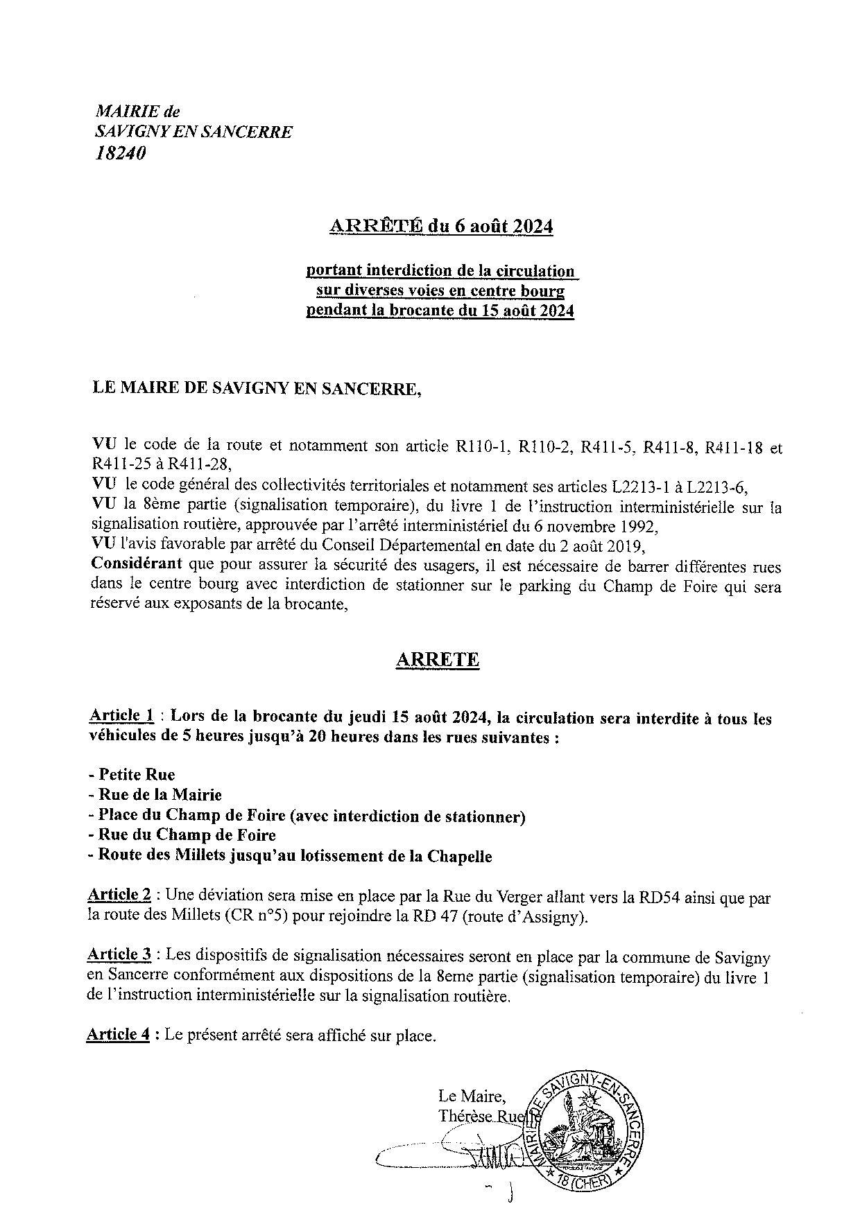 Arr&ecirc;t&eacute; Brocante d&eacute;viation